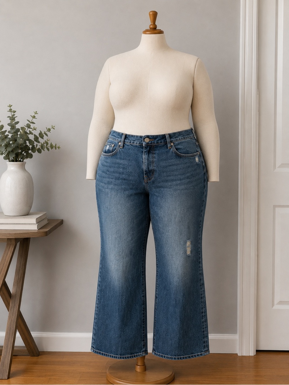 Vintage Distressed GAP Mid-Blue Boy Jean Button Fly Size 35R